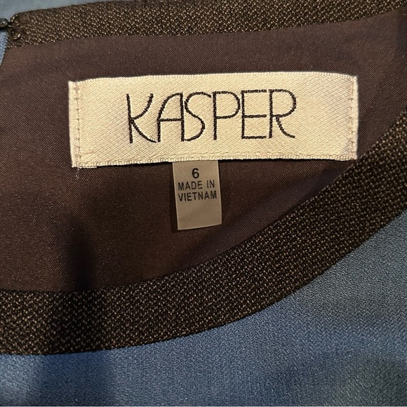 Kasper Colorblock Sheath Dress Grey Frost Blue Size 6 Sleeveless NWT Office - Picture 5 of 11